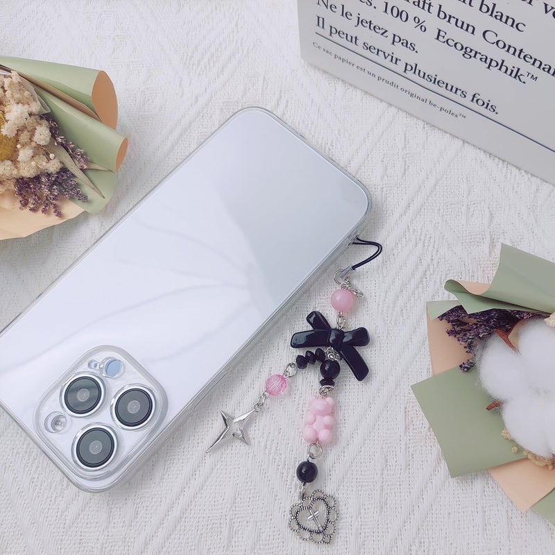 cioatu 1-4PCS Cute Phone Charms Aesthetic Y2K Cell Phone Charms Strap Strawberry Butterfly Star PhoneCharm Y2K Accessories for Bag Keychain Airpods Camera Pendants Decor - Image 3